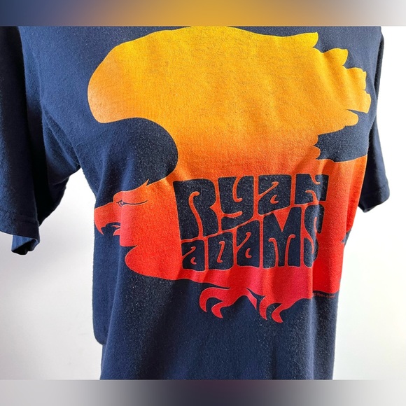 Ryan Adams 2002 Est Ce Qu'il Neige Tour Concert Eagle T-Shirt Tee Blue Small - Picture 3 of 6